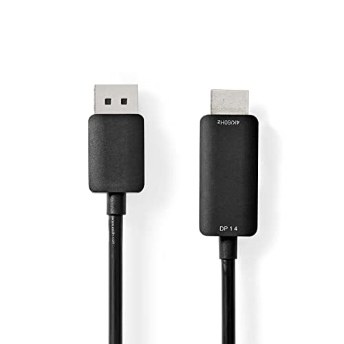NEDIS DisplayPort to HDMI Cable, Supports 4K@60Hz, Straight Connectors - 2.0m, Black, 2 Meters - Image 2