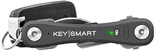 KeySmart Pro - Compact Smart Trackable Key Holder w LED Flashlight & Tile Bluetooth Key Finder Technology, EDC Key Organizer, Attach Car Key Fob, Other Mini Tools & Accessories (up to 10 Keys, Slate)