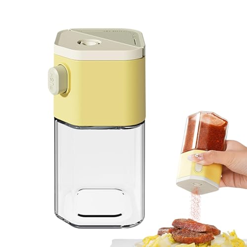 Botella de condimento cuantitativa - Salero de vidrio, tarros de condimento de cocina | Tarros y cajas de comida recargables, organizador de condimentos, botella agitadora Amovib