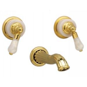 Phylrich WL243 025 - Versailles Pink Onyx Handle Wall Mounted Lavatory Faucet