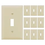 Pass & Seymour TP1ICP Trade Master Nylon Wall Plate with One Toggle Switch Opening, One Gang, Ivory, 10-Pack
