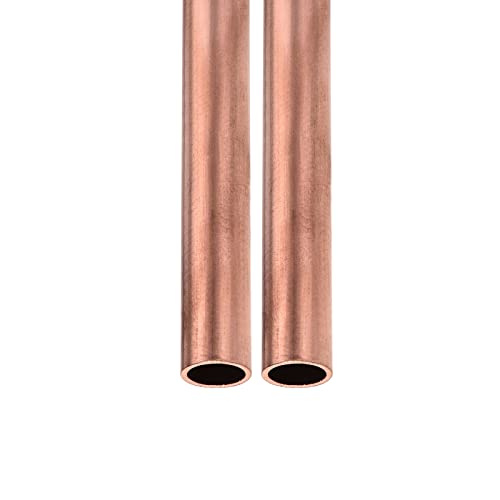 DTGN 11mm x 1mm x 200mm(ODxWall TxL) Copper Tube - 2Pack - Good for Machinery Equipment DIY Decorative Frame - Round Metal Tubing