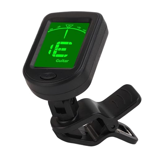 Agatige Universal Clip-on Gitarren Stimmgerät, Tragbares Tuner Verstellbares Gitarrenkapodaster Anklipsen Stimmgerät Digital Stimmer für Violine Banjo Bass Mandoline Ukulele