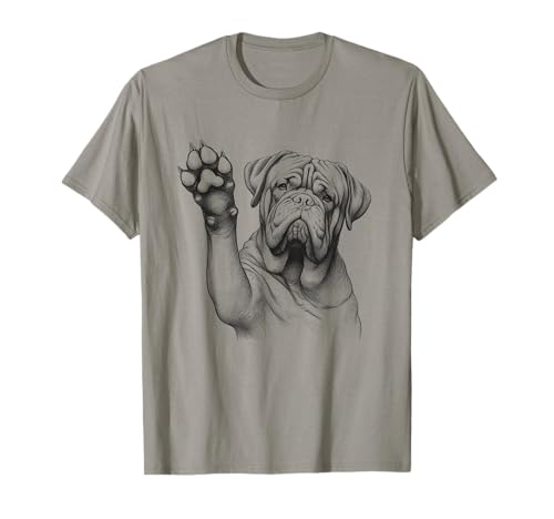 Dogue de Bordeaux Raising Paw Dog Design Men Women Girls Kids T-Shirt