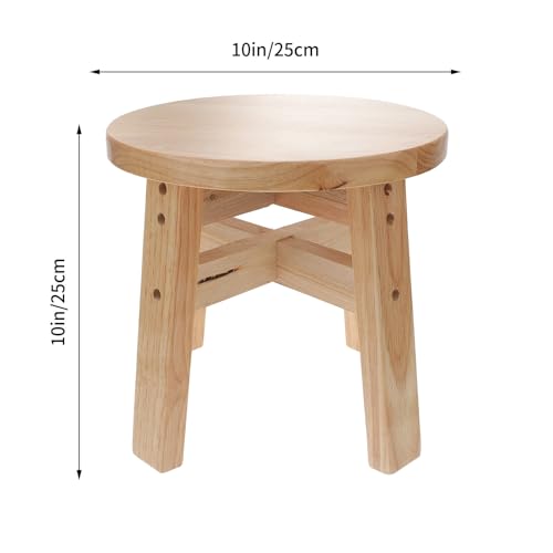 Tabouret à chaussures en bois rond léger de hauteur 25 cm