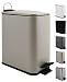 Spirella Erik - Cubo de basura para baño (5 L, acero inoxidable, con descenso automático y cubo interior, cierre suave), color gris