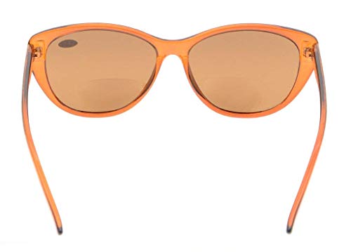 Image of Eyekepper Cat-eye Style Womens Bifocal Sunglasses Brown Lens +3.0
