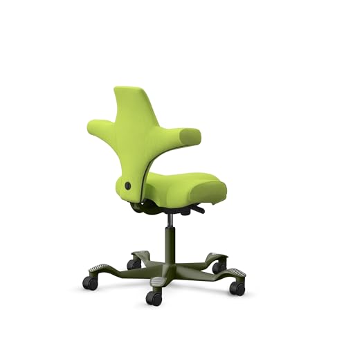 Image of HAG Capisco Standard Chair-Moss Green Frame-Upholstered Bright Green