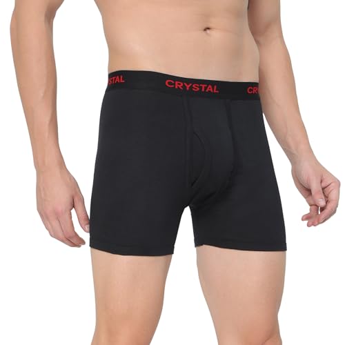 Image of Crystal Men's Combed Cotton Solid FMO Trunk with Supersoft Waistband | Pack of 4 | Assorted
