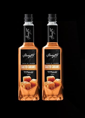 Salted Caramel Syrup for Coffee - Lattes, Mochas, Smoothies, & Shakes - Ice Slushies, Iced coffee, Pancake & Brownies 33.81*2 Fl. Ounces (2 liter) by Henry Fr. 1977 - Gluten Free (Packaging May Vary) (2 liter, Salted Caramel)