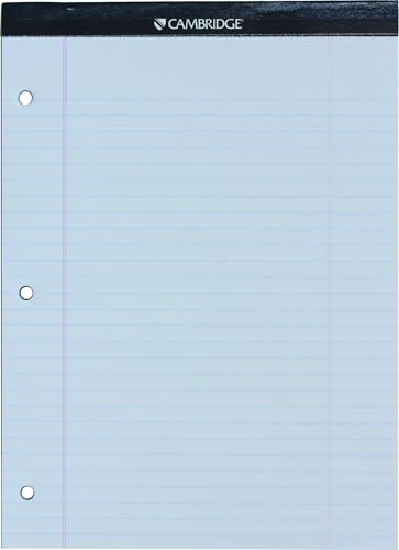 Cambridge Headstrip Office Pad, 8-1/2 X 11-3/4 Inches, Wide Ruled, 3 Hole Punched, 70 Sheets (59864) image 6
