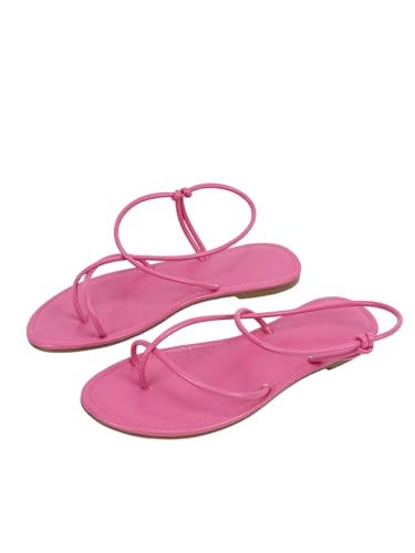Image of GORGLITTER Women's Summer Sandals 2026 Strappy Slingback Flats Dressy Cute Beach Vacation Slides