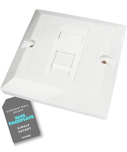 CAT6 Ethernet Faceplate Single RJ45 Socket Wall Plate for CAT 5 Ethernet Cable Networking Socket Box - 1 Port / 2 Ports / 4 Ports - by Electoys (1 Port)