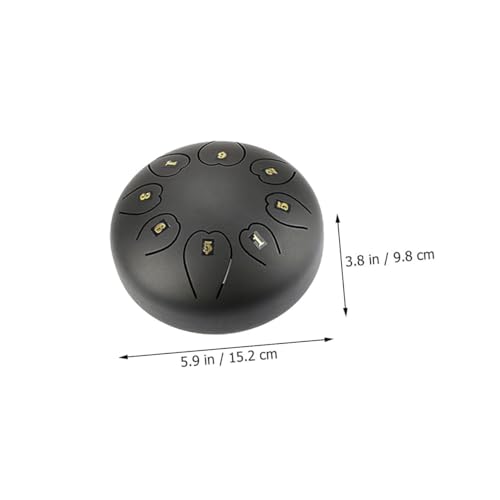 Tambor de lengua metálico negro grande para principiantes miniatura 2