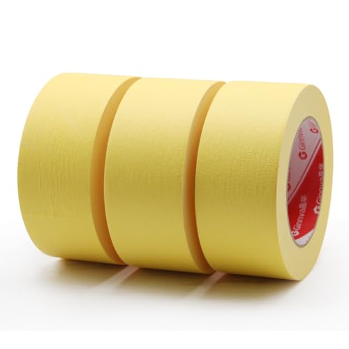 Image of Yellow Painters Tape,2 inchx55 Yards(3-Pack),Medium-Adhesion Masking Tape forPainting, Automotive, Art and Crafts,Tear by Hand, Multi-Surface