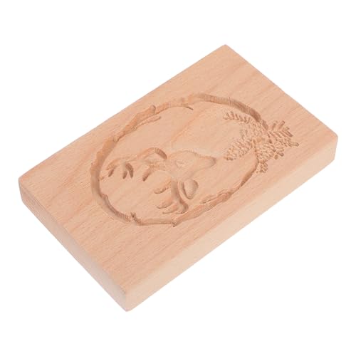 BESPORTBLE Moule à Biscuits en Bois de Hêtre 13X8X2 CM Presse à Biscuits Soi-Même Forme Renne pour Pâtisserie DIY Décoration Gourmande