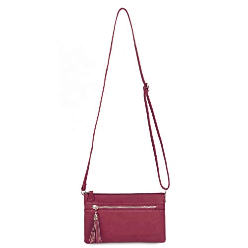Image of Solene Women's Lightweight Multi Compartment Wristlet Clutch Wallet Crossbody Bag