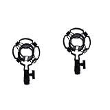 HEMOTON 2stücke Mikrofonhalterung Kunststoff Für Große Kondensatormikrofone Verstellbare Aufnahme-befestigung Für Studios Und Sprachdienste Schwarz