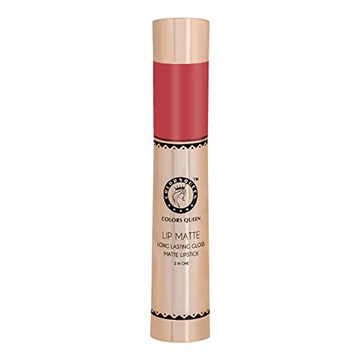 Image of Colors Queen 2 in 1 Matte Lipstick | Lip Matte | Long Lasting Gloss, Waterproof, Non Transferable | (34 - Love Peach, 8g)