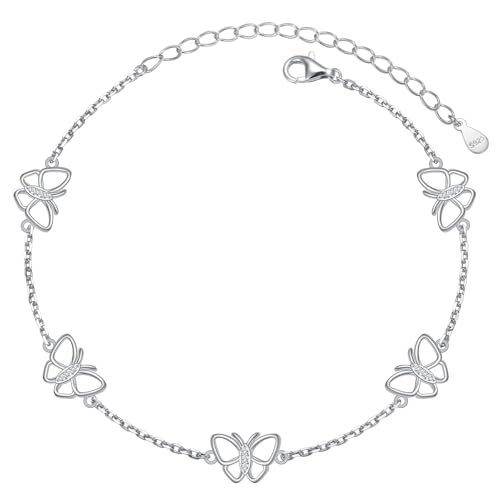 Image of Ladytree Bracelet for Women 925 Sterling Silver Cute Flying Bat /Blue Jay /Turtle /Bunny /Stingary /Octopus Charm Adjustable Bracelet Ocean Jewelry Gifts for Teen Girls Mother Wife Daughter Family