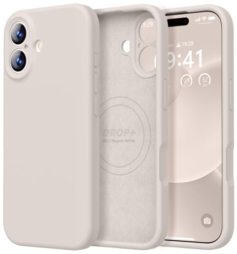 Image of LOVE 3000 Designed for iPhone 17 Case, Premium Silicone [Compatible with Magsafe][Soft Anti-Scratch Microfiber Lining] Shockproof Protective Phone Case for Men Women 6.3 inch, Stone