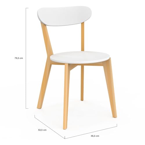 Lot de 4 chaises scandinaves FREJA bicolore et bois pour salle à manger - vue 4