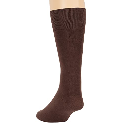 7Bigstars Kingdom Men's Bamboo Dress Socks - 4 Pack - Breathable Casual Crew Business Seamless Solid - Sock Size 13-15 Shoe 12-15 Xl Brown #TOP5