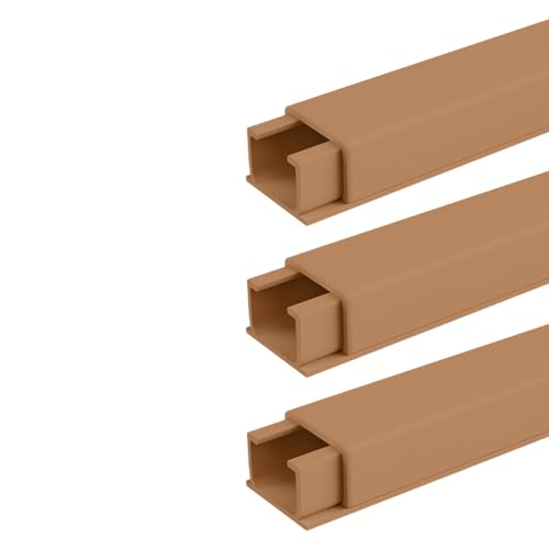 PZOFERLIN Trunking for Electric Cables Cable Management,Trunking,Square Box Cable Trunking,Self-Adhesive Cable Hider,Desk Cable Management Solution,1M*3(Brown,15 * 10MM)