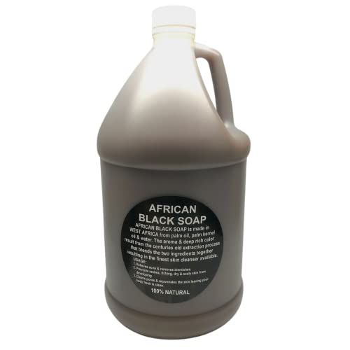 Liquid African Black Soap 1 Gallon - 100% Pure Natural Organic From Ghana | Body Wash, Face Cleanser, Hair Shampoo & Hand Soap Bulk image 3