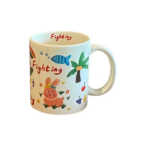 HUMOCHUSON Mug Taza De Cerámica Con Grafiti De Dibujos Animados Para Hombres Y Mujeres De 350 Ml Con Asa, Adecuada Para Bebidas Frías, Bebidas Calientes Y Diversas Bebidas.