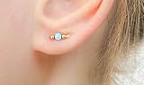  Gold ohrstecker mit Opal kleine Bar Ohrringe Opal Schmuck alltäglichen Schmuck 14k Gold gefüllt