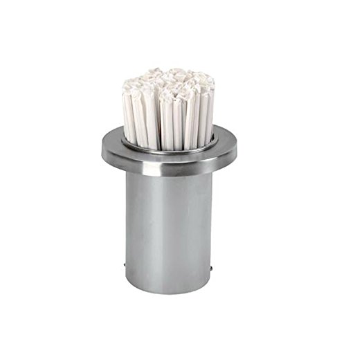 Dispense-Rite TSD-1C Built-In Straw Holder with Mounting Collar, Stainless Steel, Silver, Condiment Holder, 5-5/8