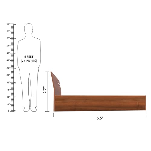 Image of Bharat Lifestyle Amsterdam Engineered Wood Queen Size Bed with Storage (60x72 Inch, Brown, Laminated Finish) | Wooden Double Bed for Bedroom & Living Room | 1 Year Warranty