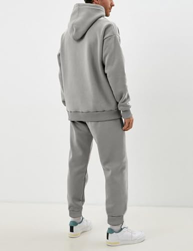 Uni Clau Men's 2 Piece Tracksuits Fleece Pullover Sweatsuits Athletic Fit Jogging Hoodie Outfit Set4