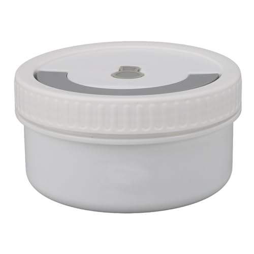 Aoveew Stainless Steel Thermal Bento Lunch Box 470ml Portable Insulated Lunch Container Sealed Circular Bento Box Health and Environmentally Friendly Food Container (Cream White)