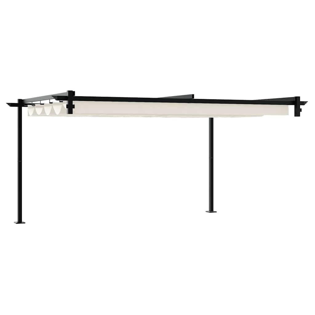 Pawilon ogrodowy, kremowy, 400 x 300 x 200 cm, poliester ze stalową ramą, składany pawilon na taras, balkon, kemping, imprezę w ogrodzie, wesele, grillowanie, festiwal, stoisko targowe