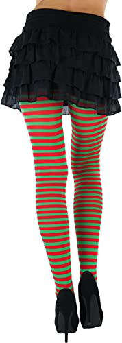 Image of ToBeInStyle Women's Thin Horizontal Stripe Opaque Tights Pantyhose - Regular or Plus
