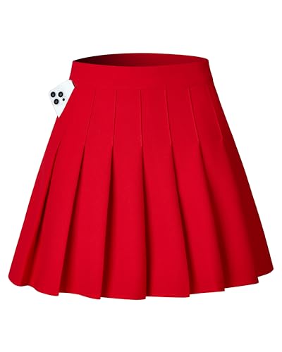 Image of Shestellar Pleated Skirts for Women High Waist A-Line Mini Tennis Skater Skirt Casual Basic School Uniform Cheerleader