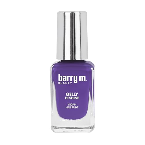 Barry M Gelly Hi Shine Nail Paint Shade Purple Rain |Purple Nail Polish | Glossy Finish