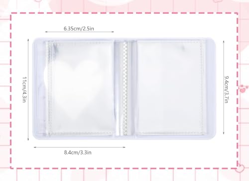 2Pcs 3 Inch Mini Photocard Binder Album, Kpop Photo Album, Photo Card Holder Kpop Love Heart Hollow Card Binder, Mini Photo Card Book Holder for Collecting With 40 Pockets