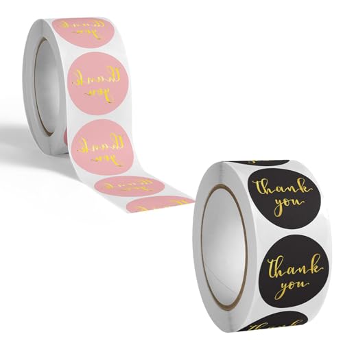 1000 Round Thank You Stickers - 2.5cm for Packaging Gifts & Business Use