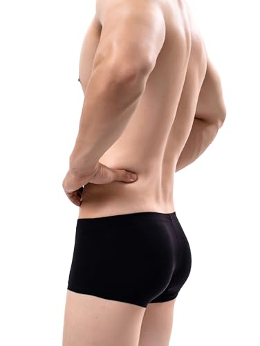 IKINGSKY Men's Silky Boxer Briefs Soft Bulge Shorts Underwear Sexy Low Rise Trunk Under Panties for Men3
