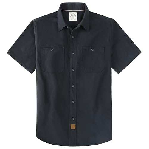 Le meilleur Black chambray shirt Mサイズ Amazon.com: Dubinik® Men's Short Sleeve Chambray Shirt Regular Fit