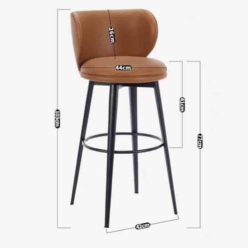 Tabouret de bar simple et moderne pivotant grigio à dossier - 3