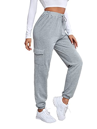 Image of dockstreet Soft Fabric Stylish Regular Comfortable Fit Joggers /Pants for Women 125VaCargoCotton2PKT25C1AGreyM