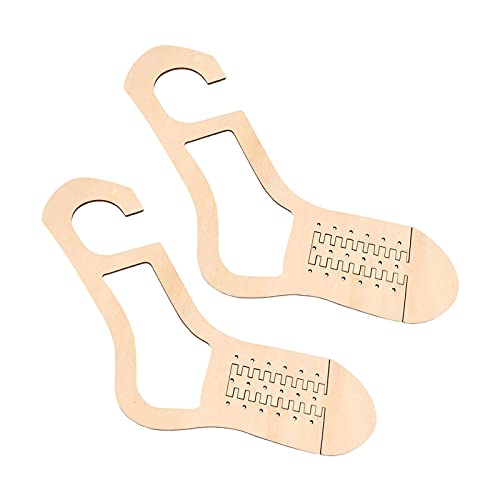 Lot de 2 bloqueurs de chaussettes en bois faits à la main pour chaussettes à tricoter, loisirs créatifs, outil de tricot domestique Cover