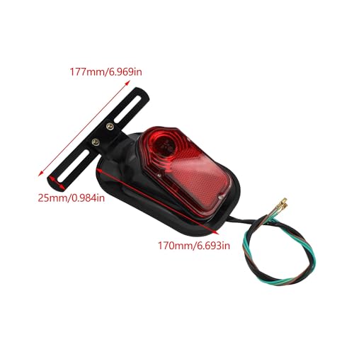 Feu arrière moto anti-vibration avec support plaque d'immatriculation