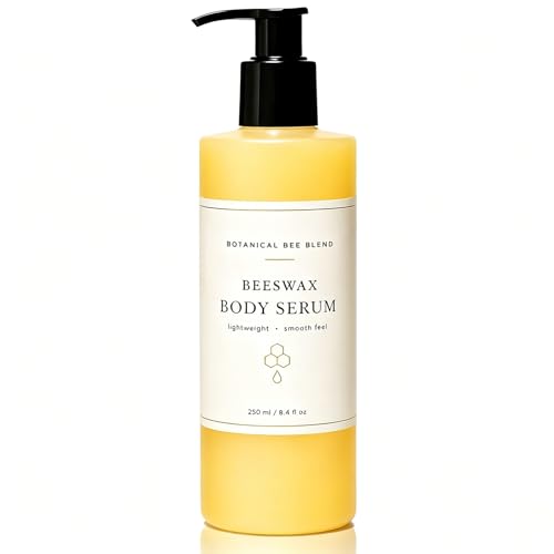 tebazoew Beeswax Body Serum Natural Beeswax Moisturizer Body Oil Sweet Vanilla Scent Moisturizing with Avocado Oil Castor Oil Coconut Oil (8 fl oz)