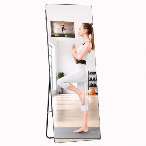 Smart Fitness Mirror, 15.6" Built-in Screen & Phone Casting, 65"
