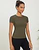 Rapbin Women's Sports T-Shirt Short Sleeve Wrinkle Resistant Quick Dry Top Tops Army Green XS #2